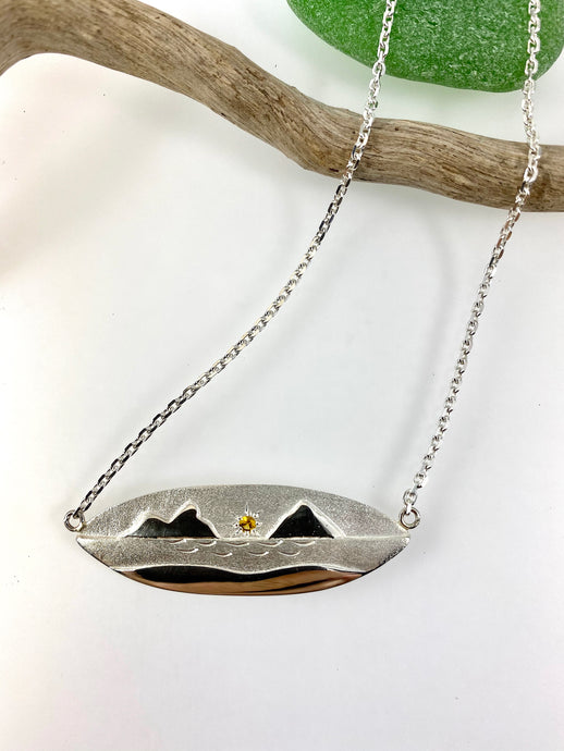 Silver Lanikai board-shape Necklace